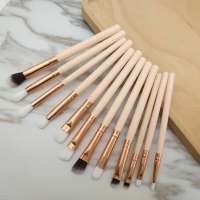 Wholesale Cosmetic Makeup Brush 12pcs Black/Pink Synthetic Brush Foundation Powder Blush Eye Brush Private Label